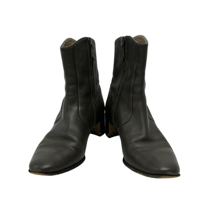 Hermes Short Boots Dark Gray Leather — view 2