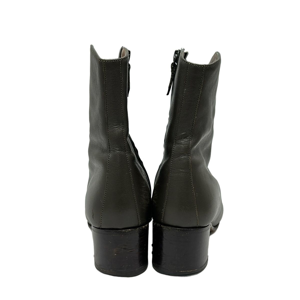 Hermes Short Boots Dark Gray Leather — view 3