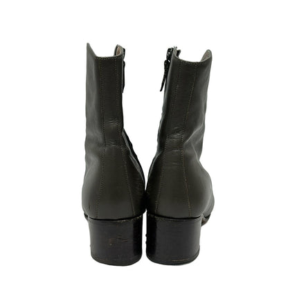 Hermes Short Boots Dark Gray Leather — view 3