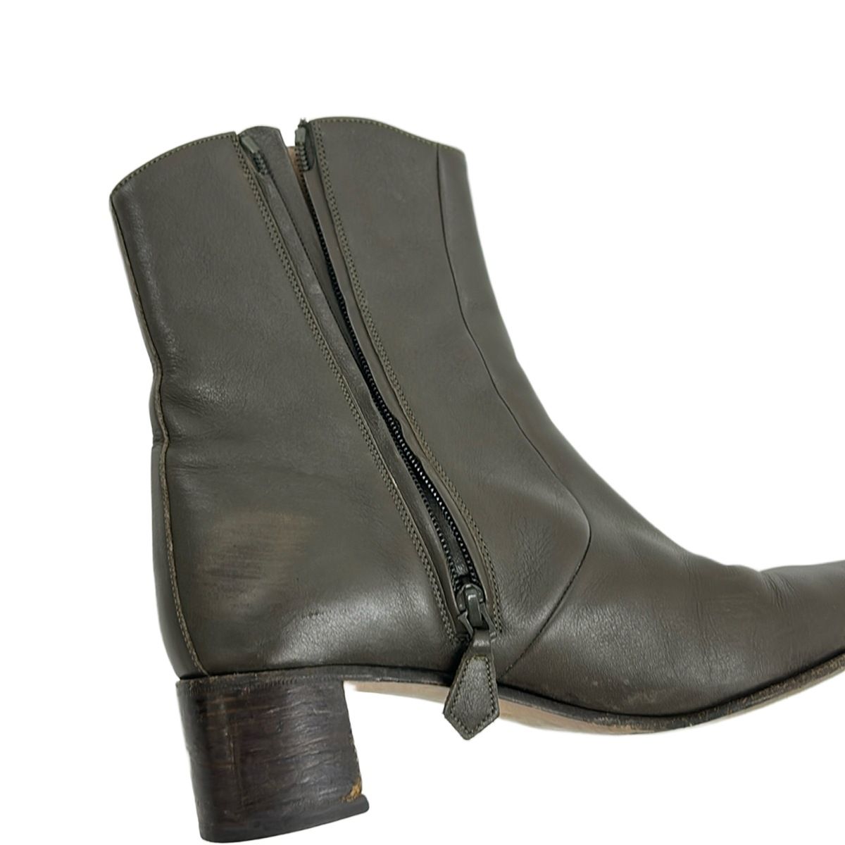 Hermes Short Boots Dark Gray Leather — view 5