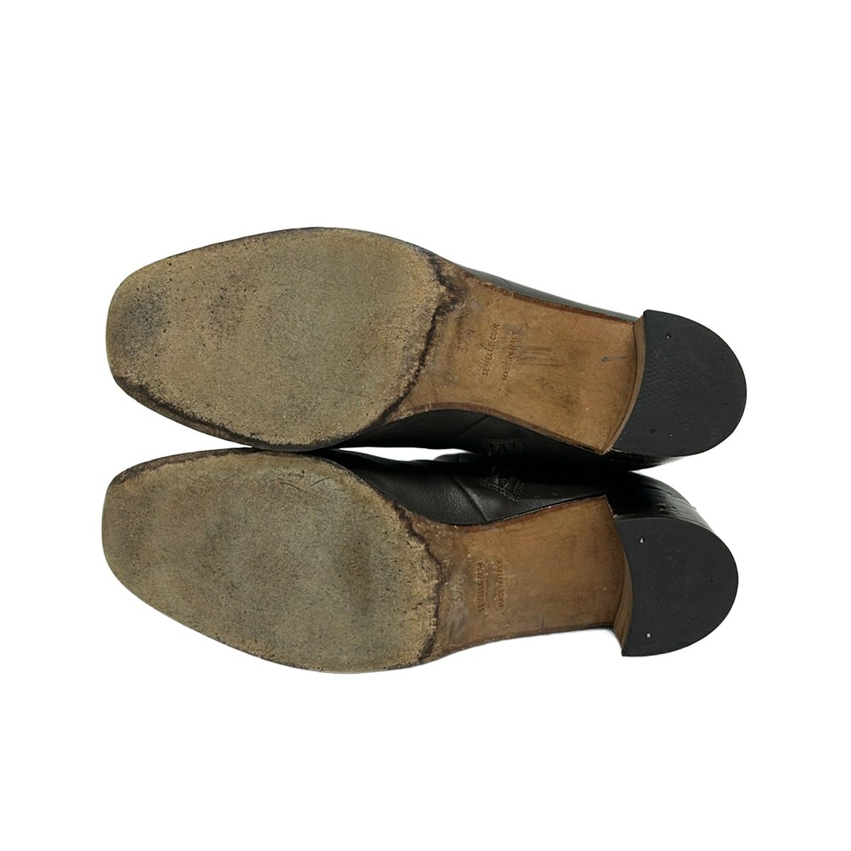 Hermes Short Boots Dark Gray Leather — view 4