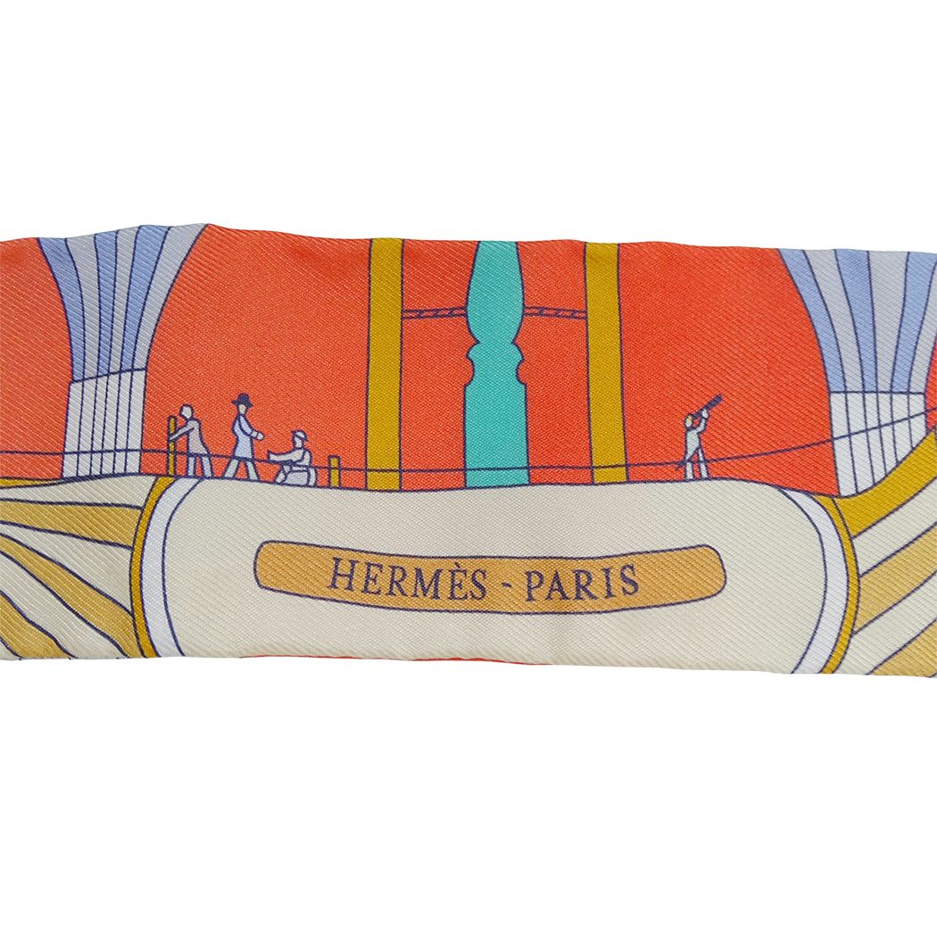 Hermes Scarf Twilly les Folies du Ciel Madness in the Sky Silk Multi 14 — view 7