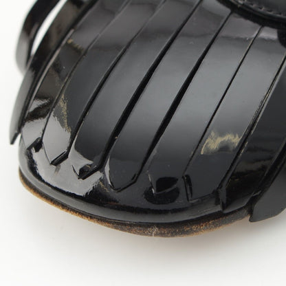 Gucci GG Marmont Patent Fringe Mules Shoes Black — view 8