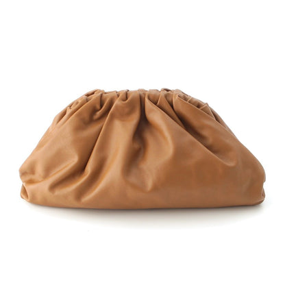 Bottega Veneta the Pouch Leather Clutch Brown Camel