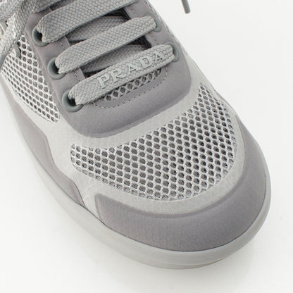 Prada Re-Nylon Logo Mesh Lace-up Sneakers Gray — view 6
