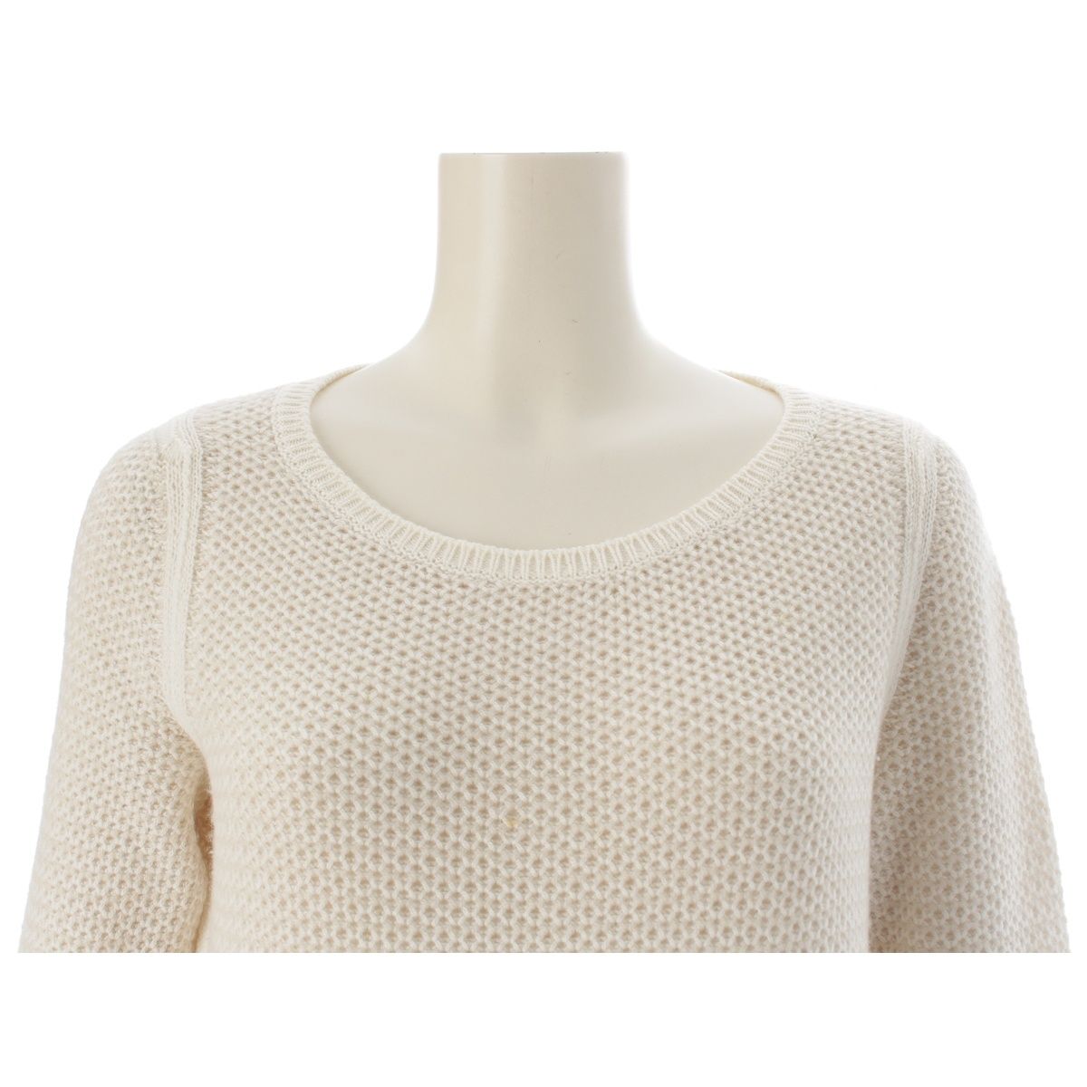Loro Piana Baby Cashmere Long Sleeve Crew Neck Knit Sweater Ivory Off White 40 — view 5