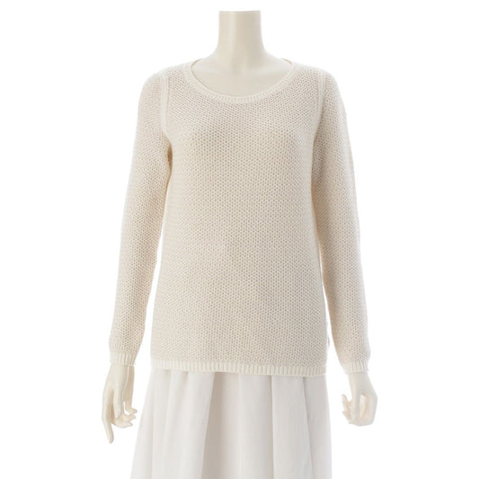 Loro Piana Baby Cashmere Long Sleeve Crew Neck Knit Sweater Ivory Off White 40
