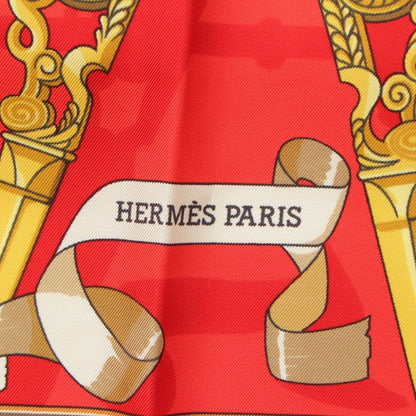 Hermes Carre 90 Sawdust Copeaux Silk Scarf Red — view 7