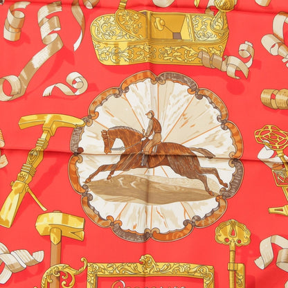 Hermes Carre 90 Sawdust Copeaux Silk Scarf Red — view 6