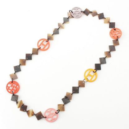 Hermes Diva Buffalo Horn Necklace Brown Multicolor — view 3