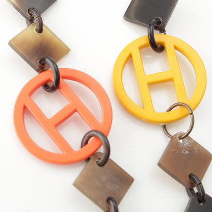 Hermes Diva Buffalo Horn Necklace Brown Multicolor — view 5