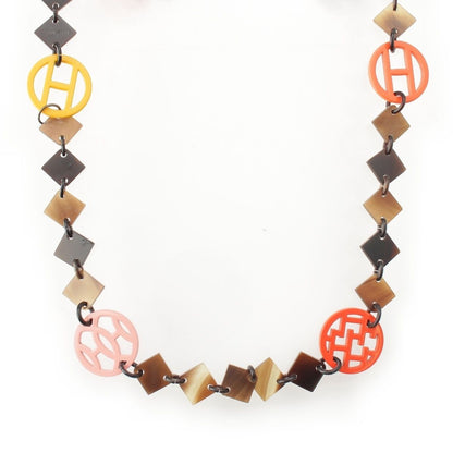 Hermes Diva Buffalo Horn Necklace Brown Multicolor — view 2