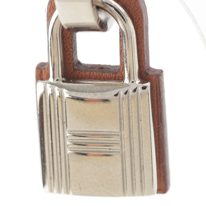 Hermes O'Kelly Cadenas Metal Swift Earrings Silver Gold Brown — view 4