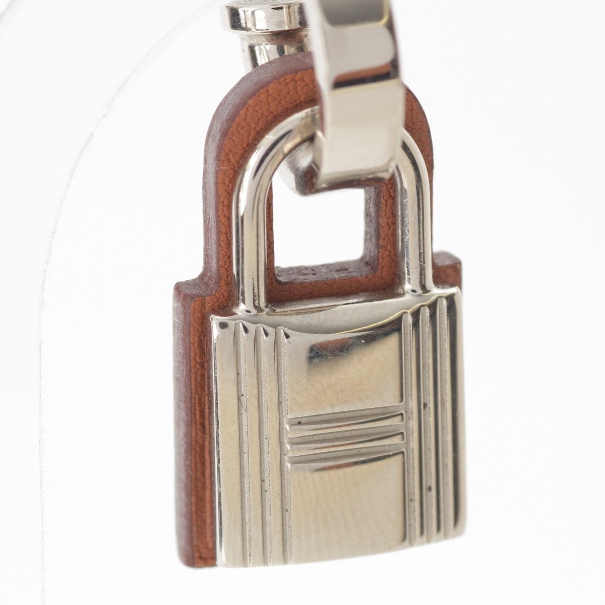 Hermes O'Kelly Cadenas Metal Swift Earrings Silver Gold Brown — view 5