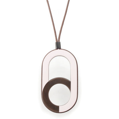 Hermes Variation Buffalo Horn Pendant Pink Brown