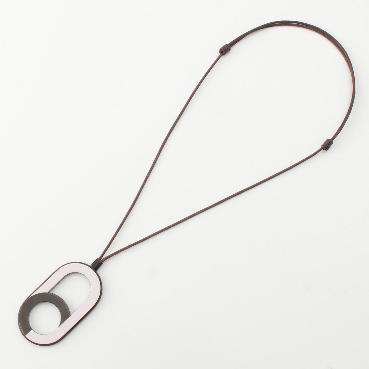 Hermes Variation Buffalo Horn Pendant Pink Brown — view 3
