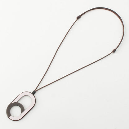 Hermes Variation Buffalo Horn Pendant Pink Brown — view 3