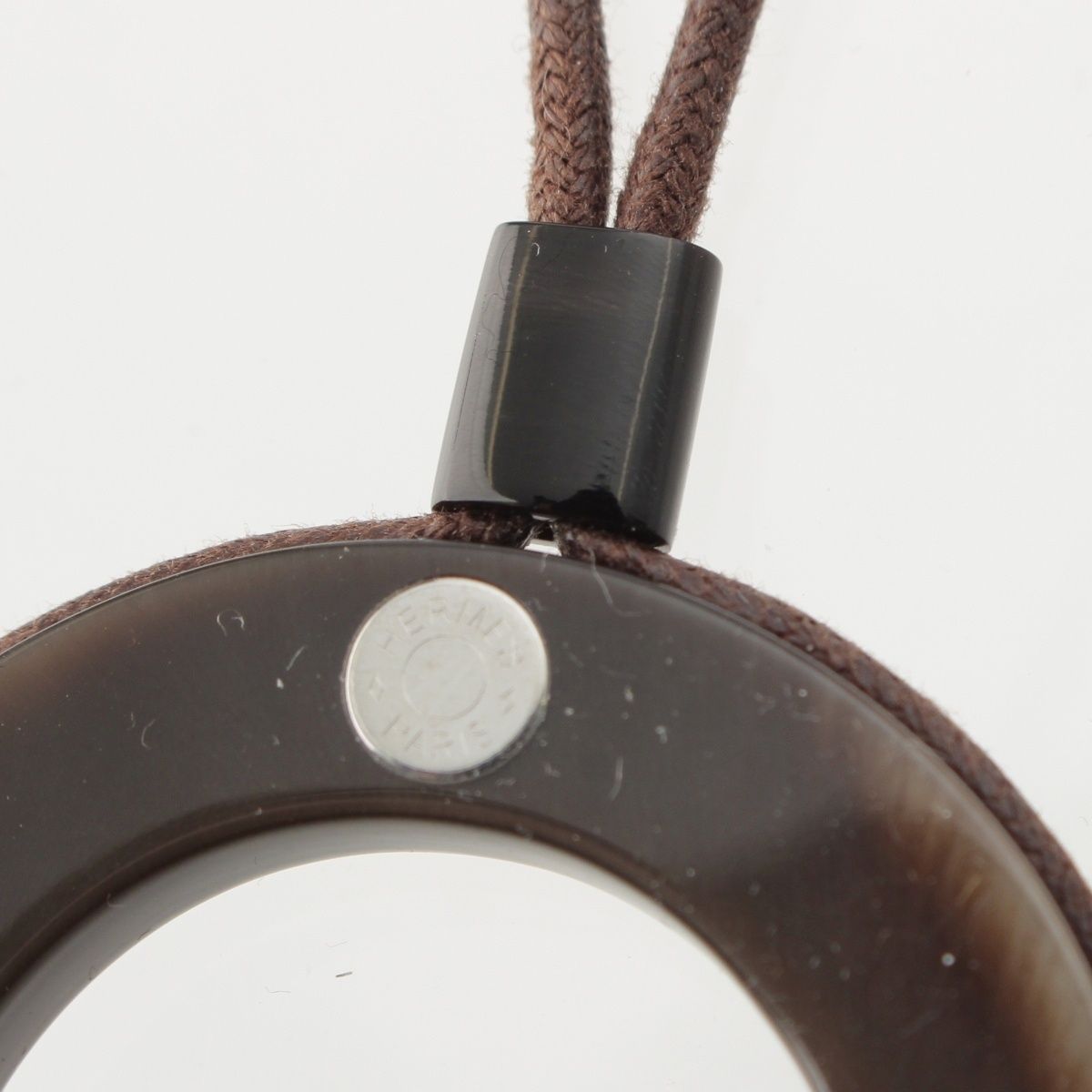 Hermes Variation Buffalo Horn Pendant Pink Brown — view 8