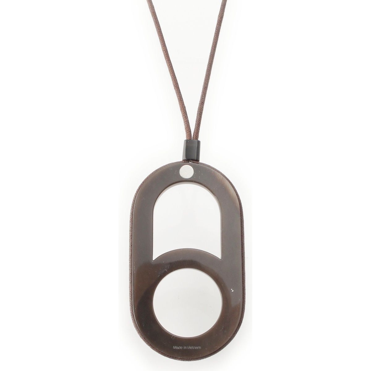 Hermes Variation Buffalo Horn Pendant Pink Brown — view 2
