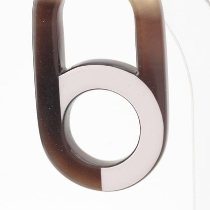 Hermes Variation Metal Buffalo Horn Earrings Pink Brown — view 3
