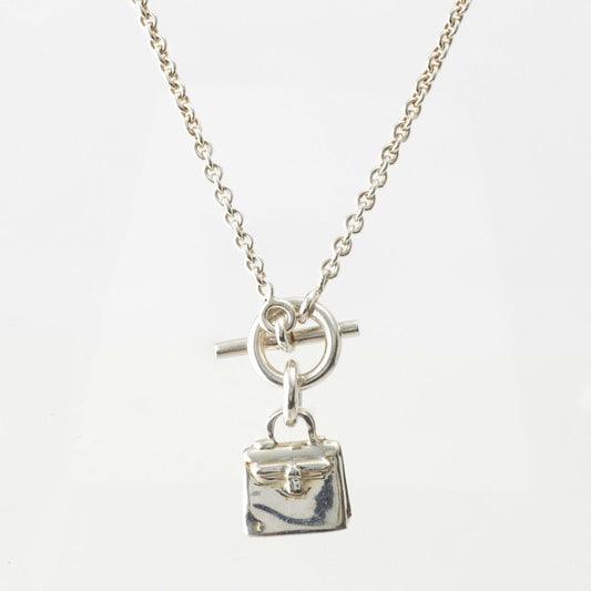 Hermes Amulette Kelly Necklace Silver