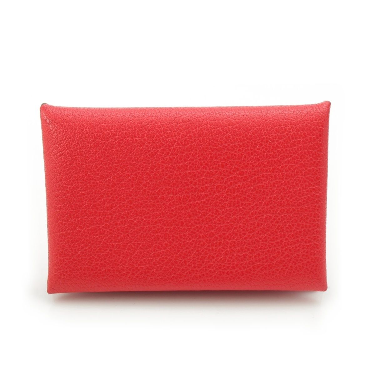Hermes Calvi Chevre Chamkila Card Case Rouge Decou