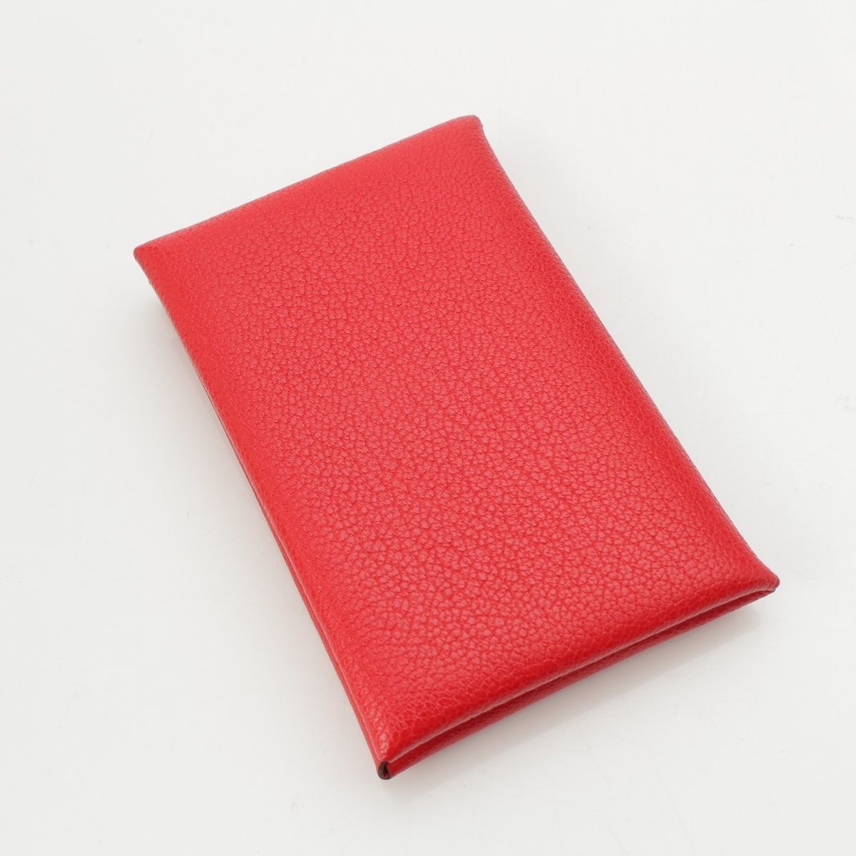 Hermes Calvi Chevre Chamkila Card Case Rouge Decou — view 3