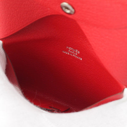Hermes Calvi Chevre Chamkila Card Case Rouge Decou — view 5