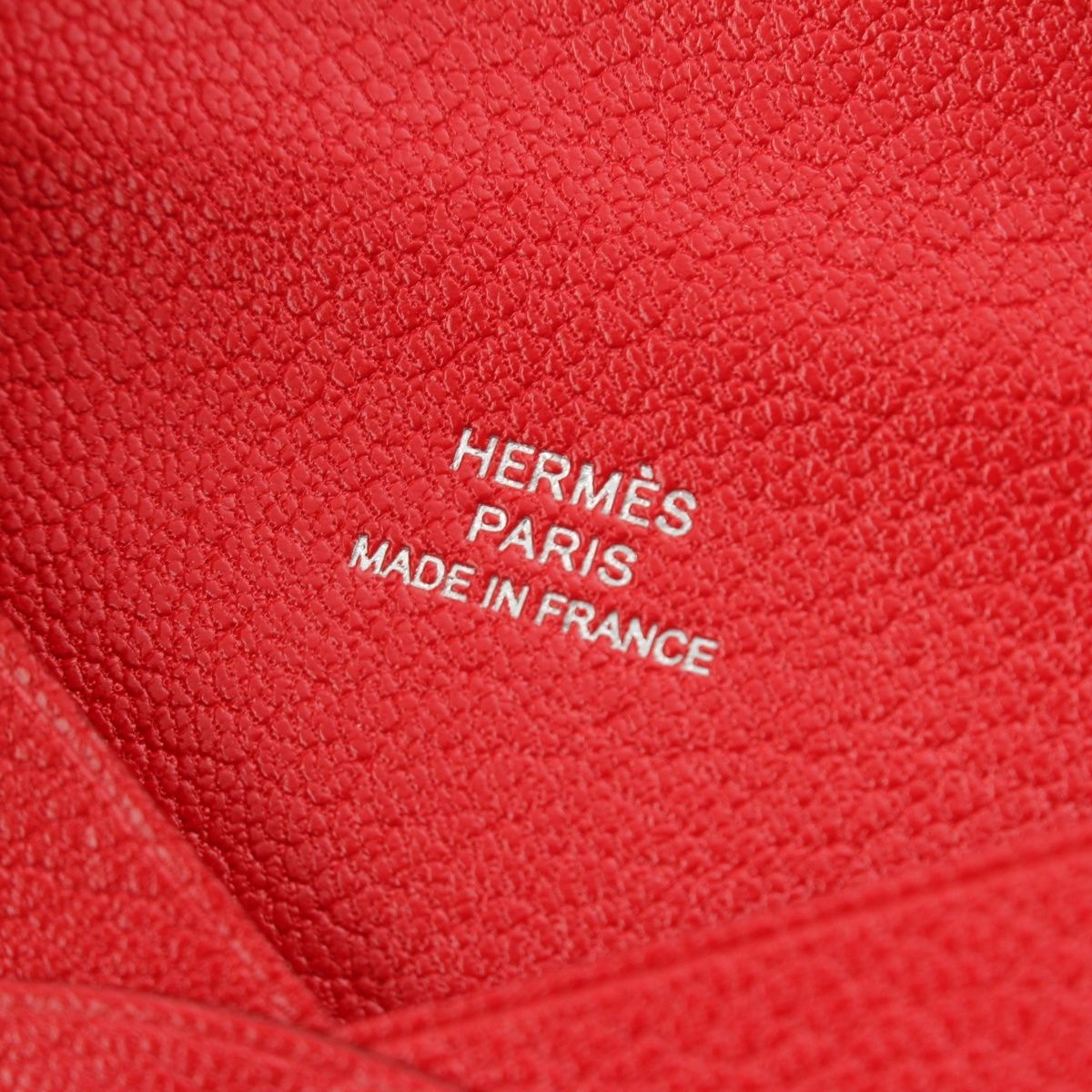 Hermes Calvi Chevre Chamkila Card Case Rouge Decou — view 6