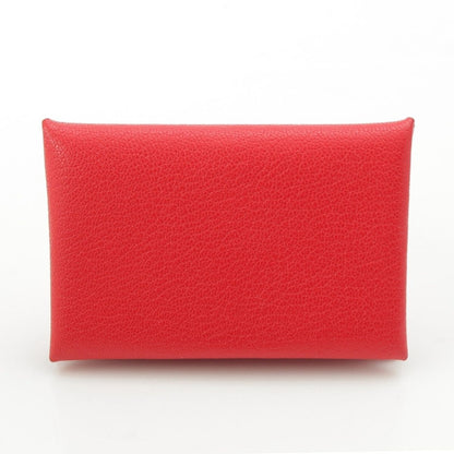 Hermes Calvi Chevre Chamkila Card Case Rouge Decou — view 2