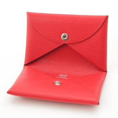 Hermes Calvi Chevre Chamkila Card Case Rouge Decou — view 4