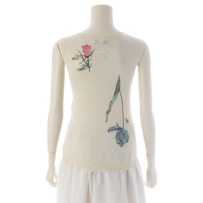 Dior Cashmere Silk Flower Graphic Sleeveless Top Hiver Off White Multicolor 34 — view 4