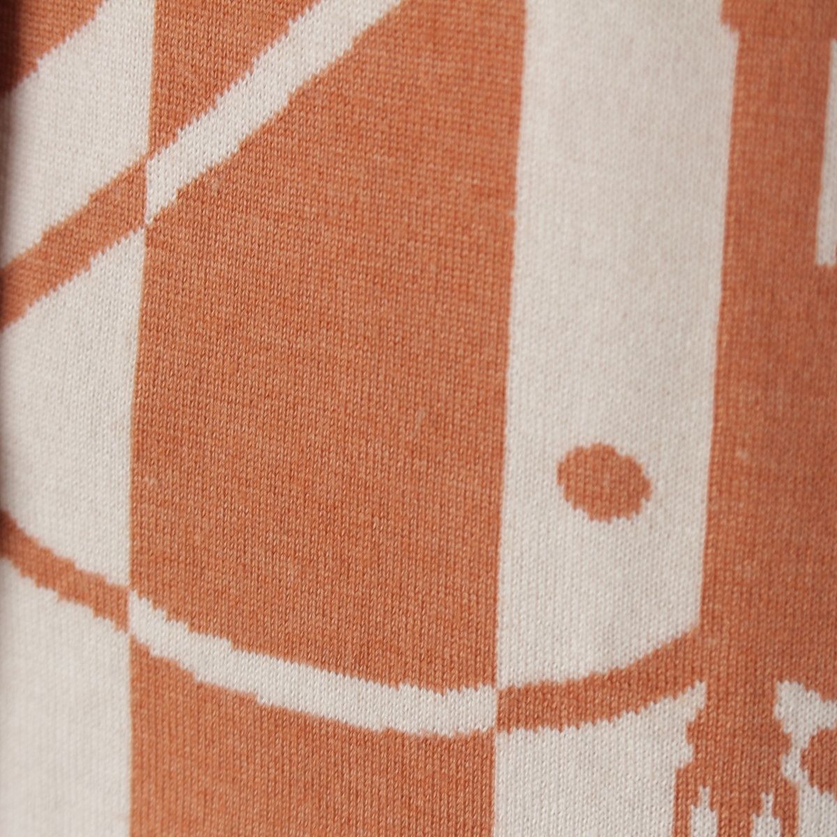 Hermes Clic Clac Silk Cashmere Sellier Buttons Cardigan Top Knit Orange — view 8