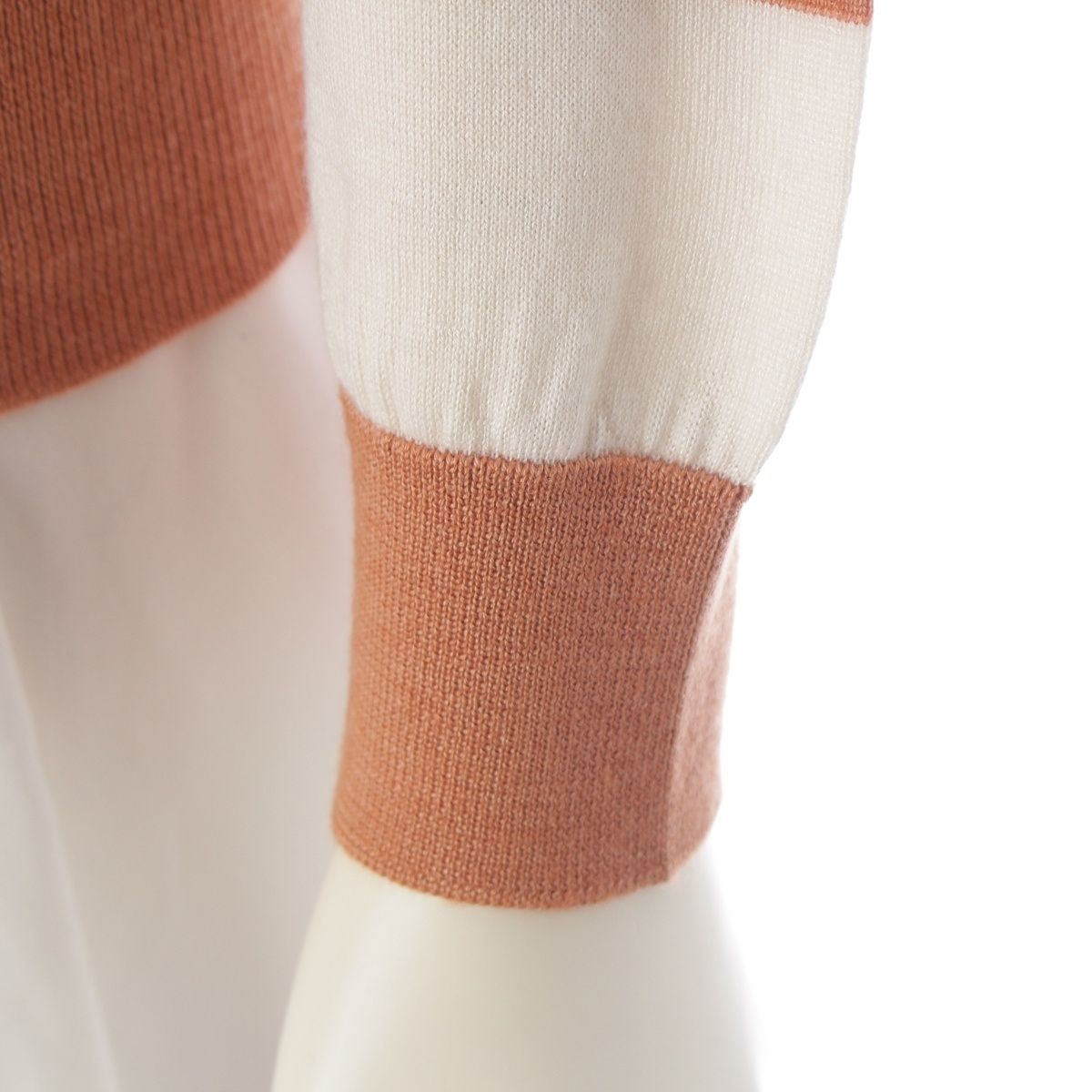 Hermes Clic Clac Silk Cashmere Sellier Buttons Cardigan Top Knit Orange — view 6