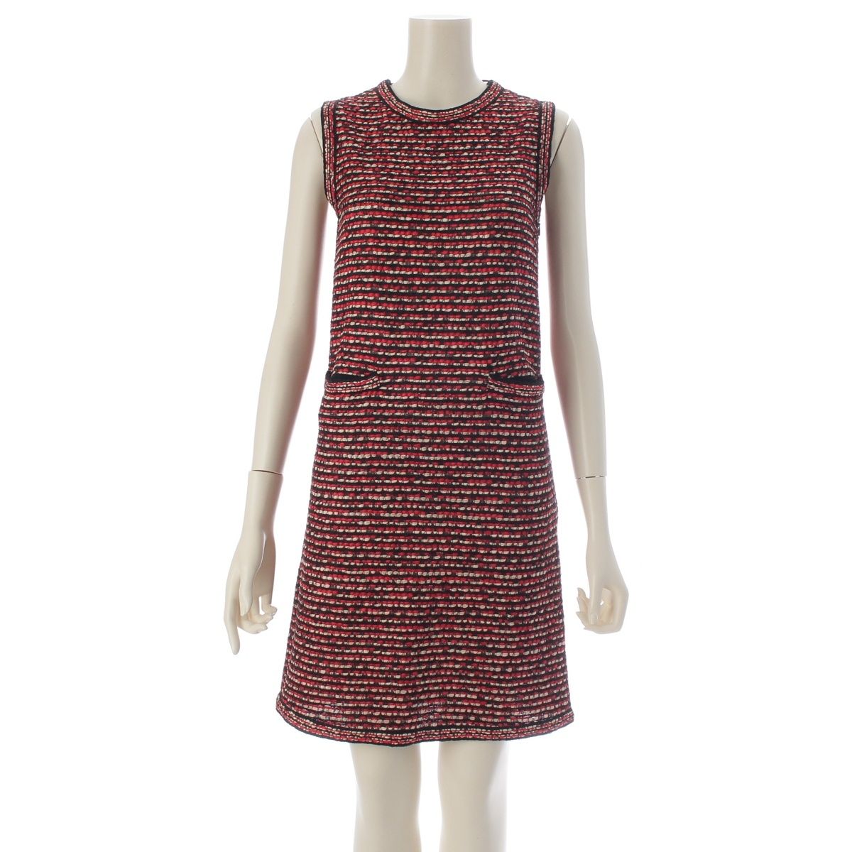 Dior Raf Simons Era Nylon Polyester Summer Sleeveless Dress Black Red 34