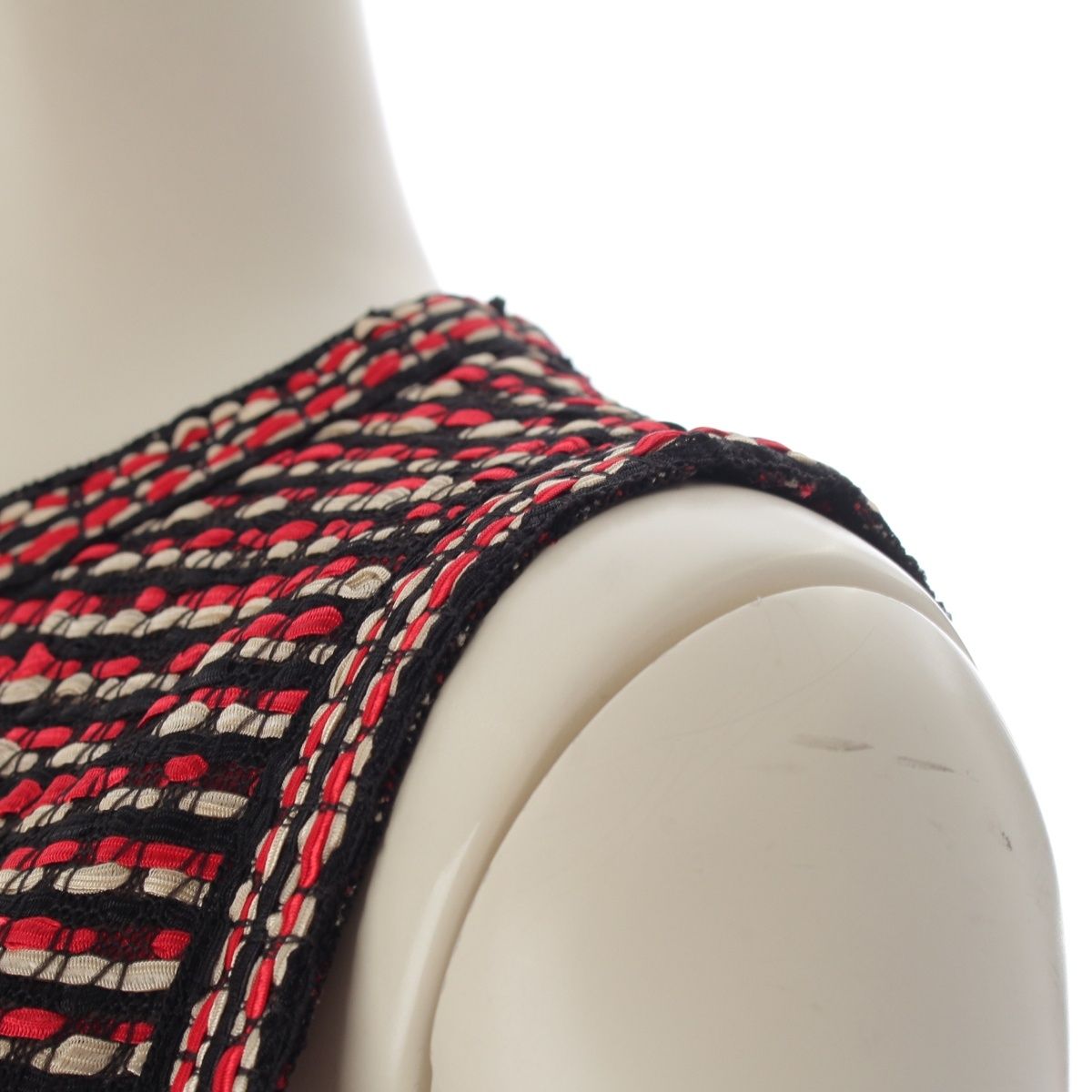 Dior Raf Simons Era Nylon Polyester Summer Sleeveless Dress Black Red 34 — view 6