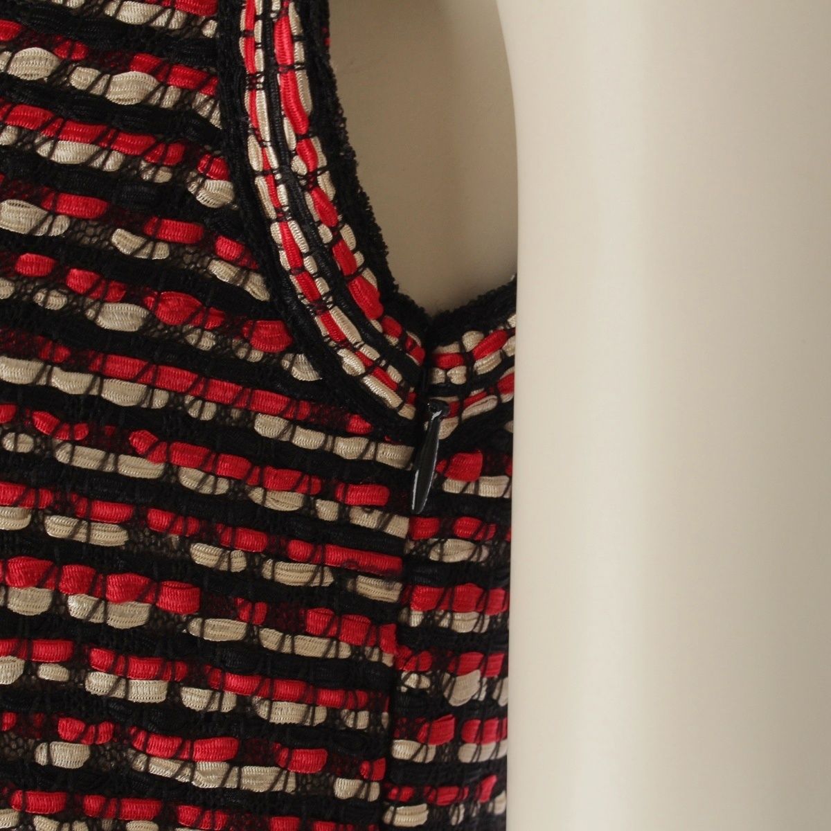 Dior Raf Simons Era Nylon Polyester Summer Sleeveless Dress Black Red 34 — view 7