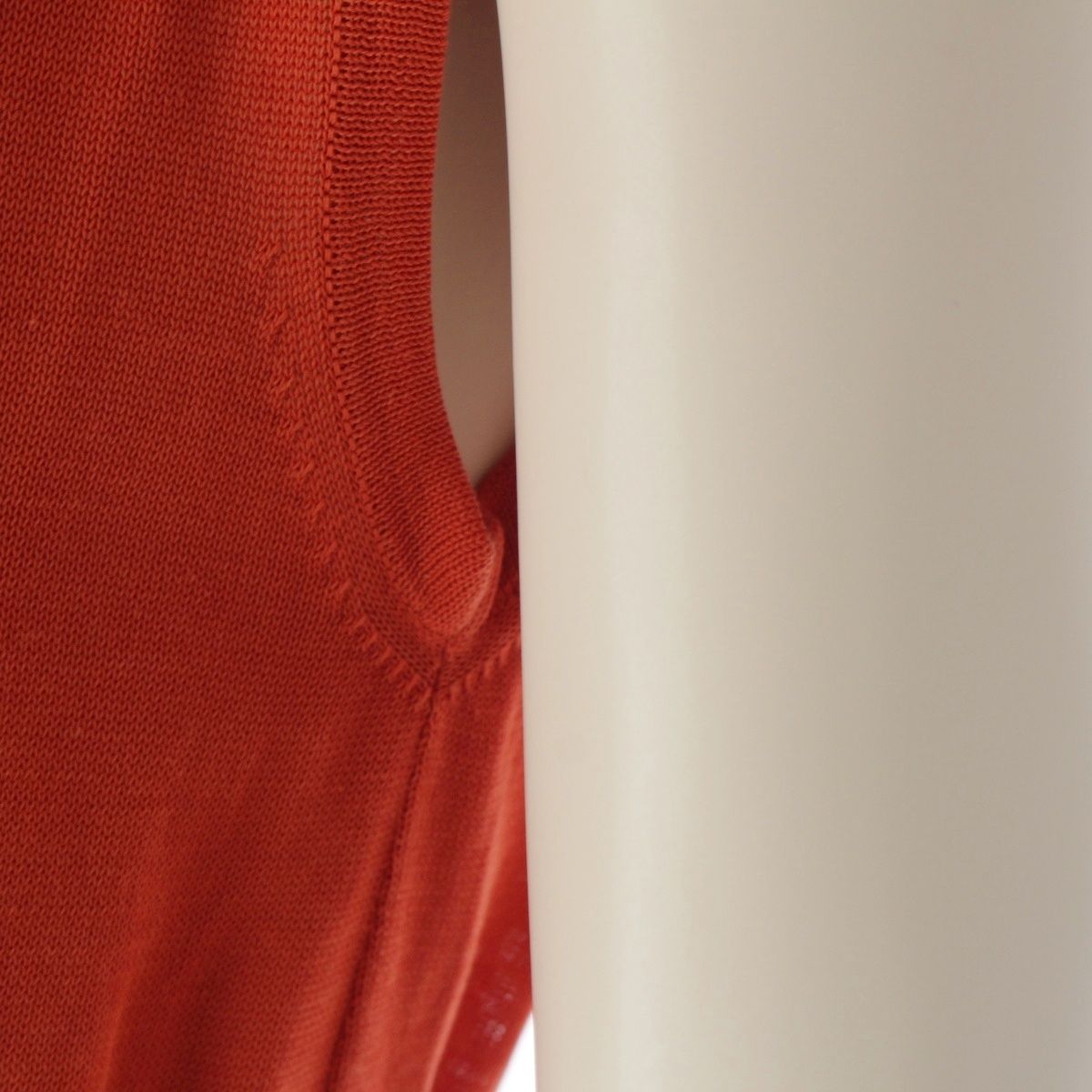 Chanel Cotton CC Logo Plate Change Knit Sleeveless Dress Terracotta Orange 38 — view 7