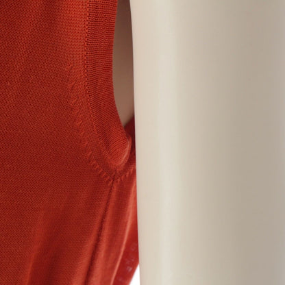 Chanel Cotton CC Logo Plate Change Knit Sleeveless Dress Terracotta Orange 38 — view 7