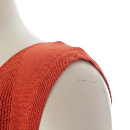 Chanel Cotton CC Logo Plate Change Knit Sleeveless Dress Terracotta Orange 38 — view 6