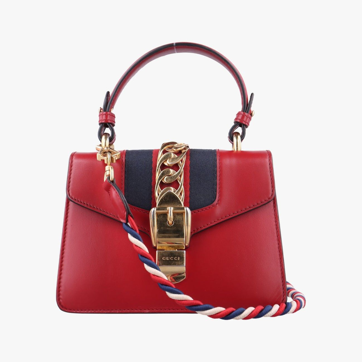 Gucci Sylvie Red Leather Shoulder Bag