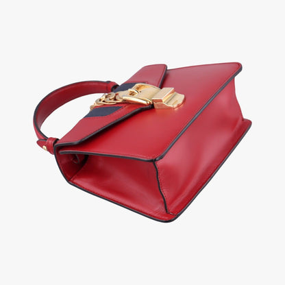 Gucci Sylvie Red Leather Shoulder Bag — view 5