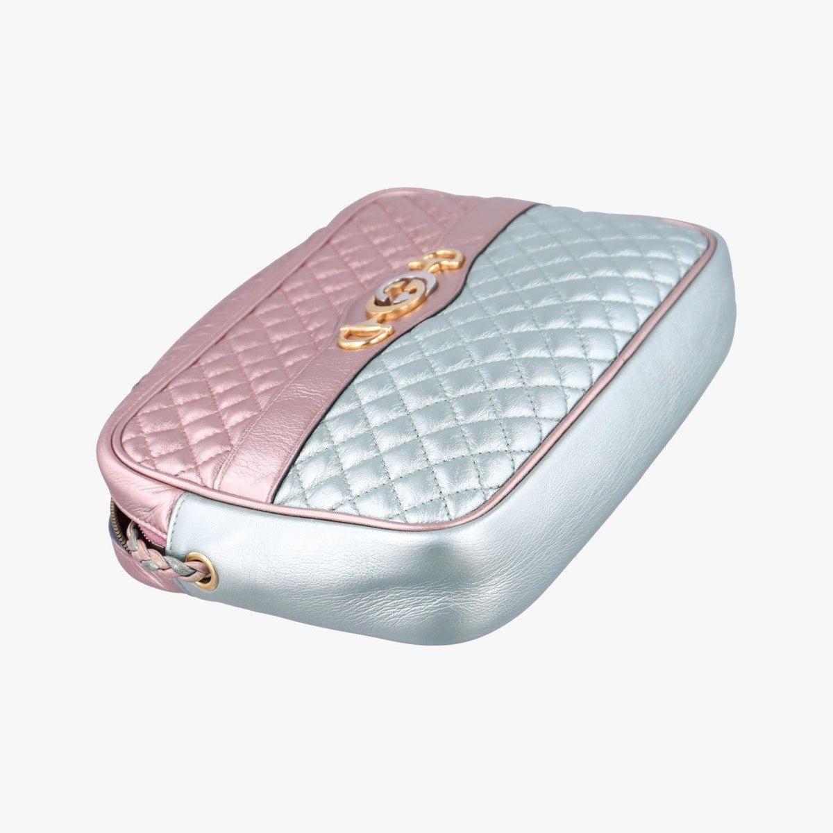 Gucci Trapuntata Camera Laminate Pink Green Multi Leather — view 5