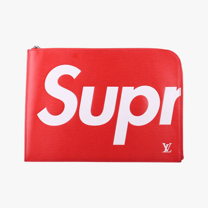 Louis Vuitton Pochette Jules GM Supreme Collaboration Rouge White Epi Pouch