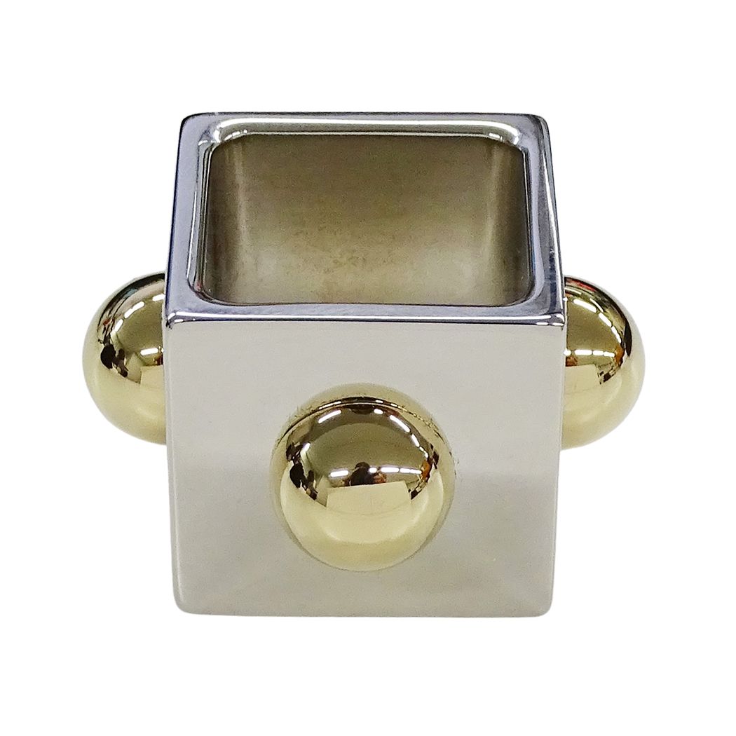Hermes Scarf Ring Collier de Chien Cube Silver Gold — view 2