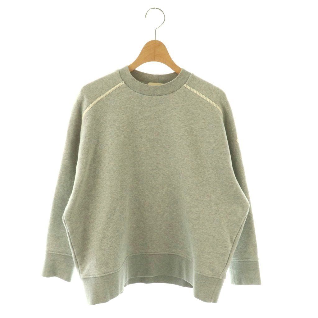 Moncler Brushed Lining Raglan Sweatshirt Pullover Heather Gray White XS