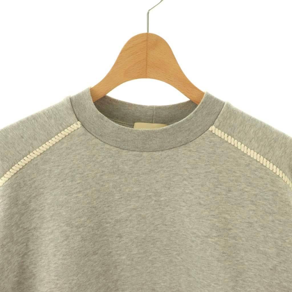 Moncler Brushed Lining Raglan Sweatshirt Pullover Heather Gray White XS — view 3