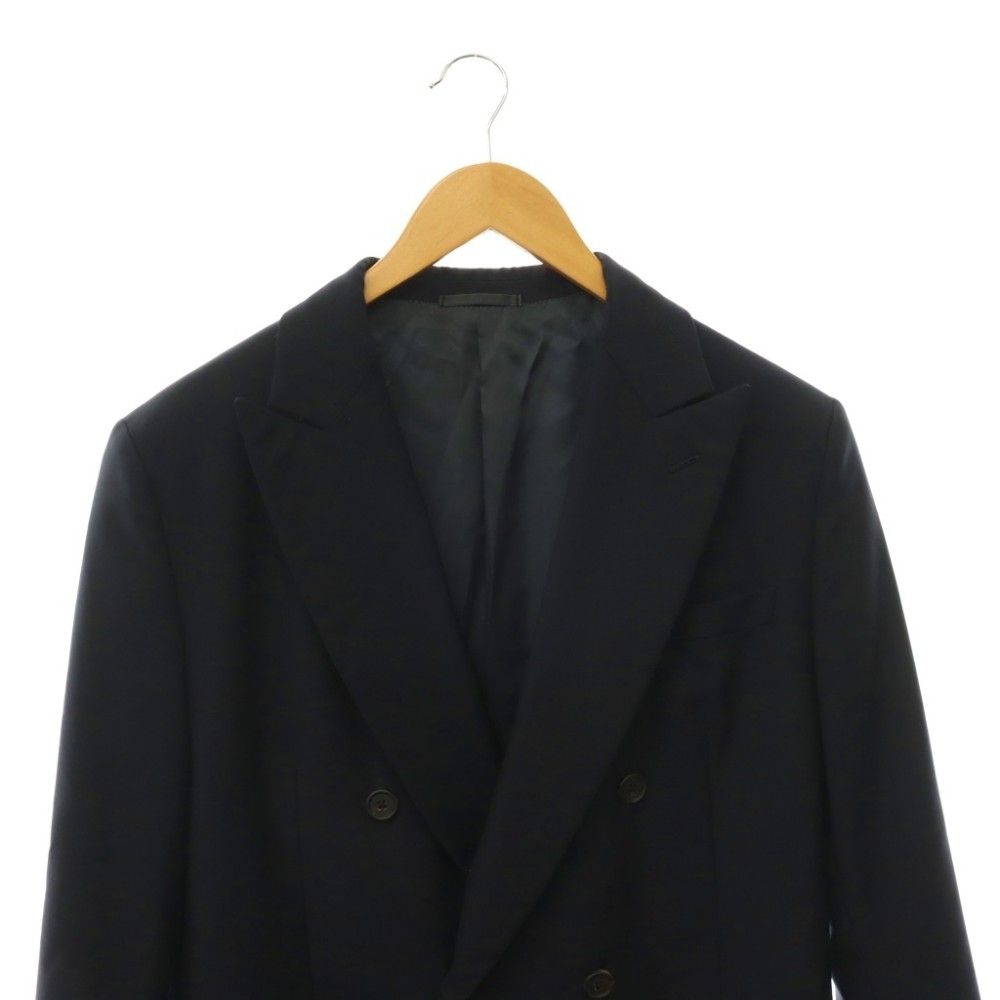 Prada Peak Lapel Double Breasted Tailored Jacket Fully Lined Mohair Blend Navy — view 4