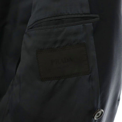 Prada Peak Lapel Double Breasted Tailored Jacket Fully Lined Mohair Blend Navy — view 6