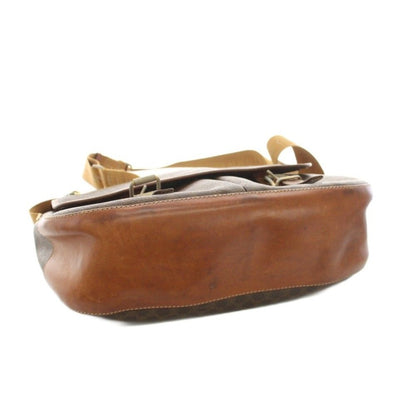 Celine Messenger Bag Macadam Pattern Leather Brown — view 4